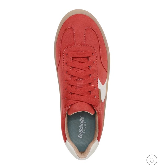 NWOB Dr. Scholl's Coral Red and White Platform Sneakers - Picture 5 of 10